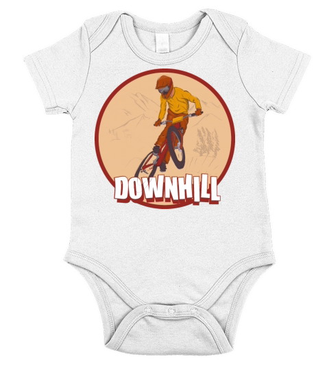 downhill down mountain biking vintage style Short Sleeve Baby One-Piece