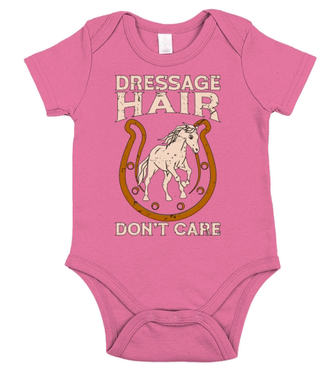 Dressage Hair Dont Care Horse Show Dressage Rider Short Sleeve Baby One-Piece