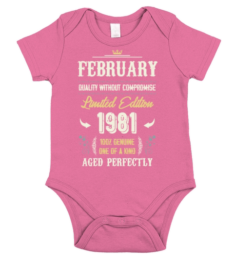 February 1981 Vintage Birthday Present Short Sleeve Baby One-Piece