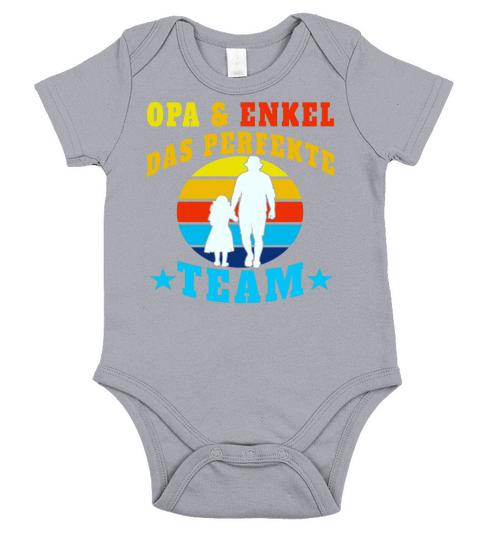 Grandson Grandpa Grandchild Vintage family Short Sleeve Baby One-Piece