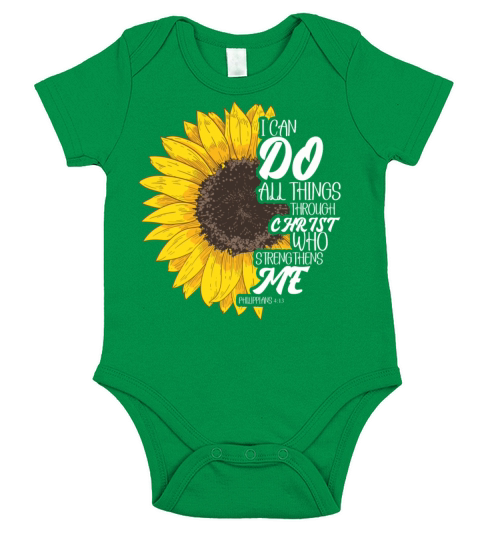 I Can Do All Things Through Christ Strengthens Short Sleeve Baby One-Piece