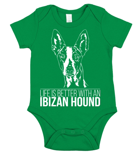Ibizan Hound life is better dog saying dog mom Short Sleeve Baby One-Piece