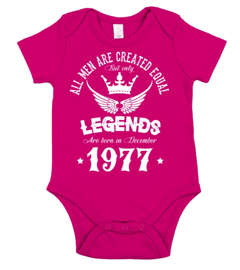 Legends Were Born In December 1977 Birthday Short Sleeve Baby One-Piece