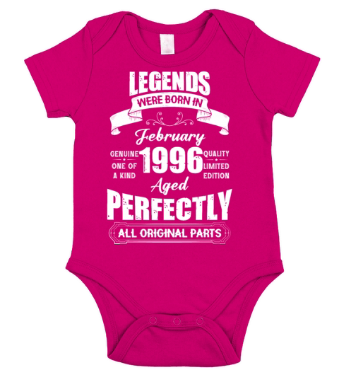 Legends Were Born In February 1996 Birthday Short Sleeve Baby One-Piece