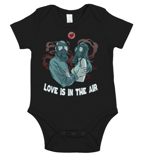 Love Is In The Air Anti Valentines Day Gas Mask Short Sleeve Baby One-Piece