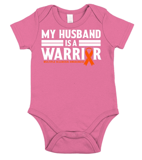 My Husband is Warrior Multiple Sclerosis Awareness Short Sleeve Baby One-Piece