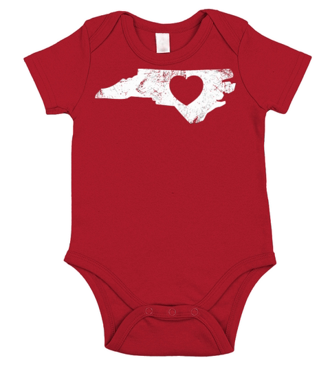 North Carolina Heart Nc Usa Vintage Men Women Short Sleeve Baby One-Piece