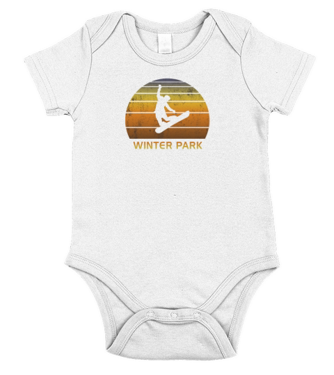 Retro Winter Park Colorado Snowboarding Fan Short Sleeve Baby One-Piece