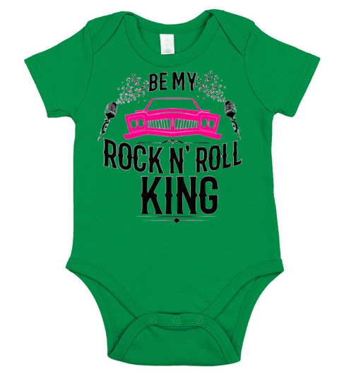 rock n roll cadillac rockabilly cool slogan gift Short Sleeve Baby One-Piece