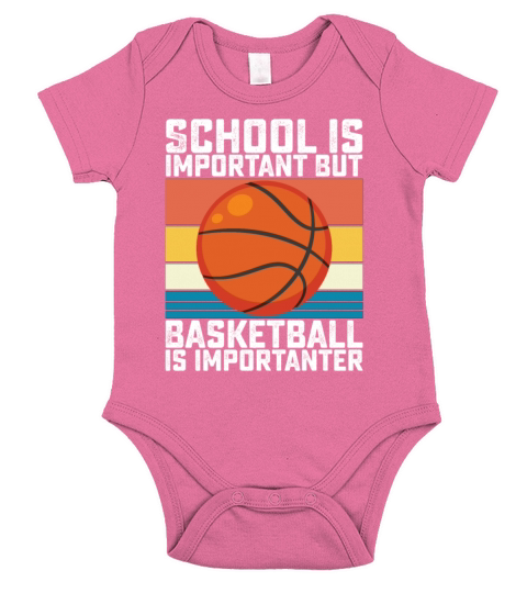 School Is Important But Basketball Is Importanter Short Sleeve Baby One-Piece