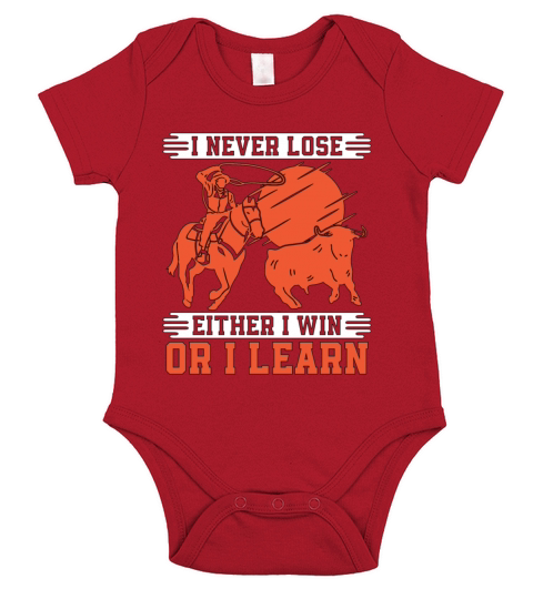 Steer Wrestling I Never Lose Rodeo Tie Down Roping Short Sleeve Baby One-Piece