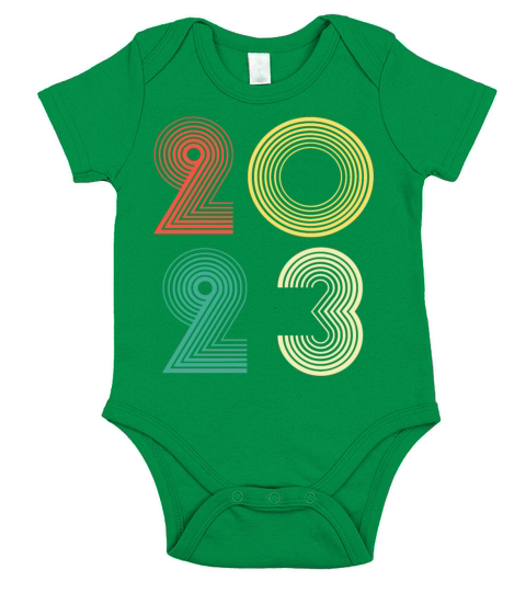 Vintage Retro 2023 Happy new year 2023 Short Sleeve Baby One-Piece