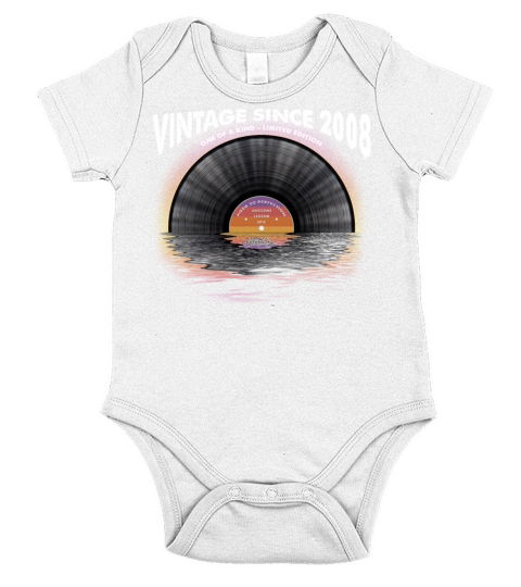Vintage since 2008 Retro Disco Music Vintage Short Sleeve Baby One-Piece