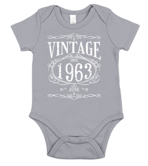 Vintage since June 1963 - Birthday Present Short Sleeve Baby One-Piece