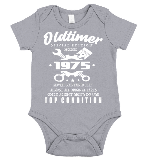 Vintage Special Edition Model 1975 Birthday Short Sleeve Baby One-Piece