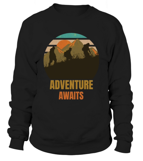 Adventure Awaits Retro Vintage Mountain Adventurer Sweatshirt Unisex