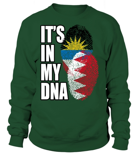 Bahraini And Antiguan Mix Heritage DNA Flag Sweatshirt Unisex