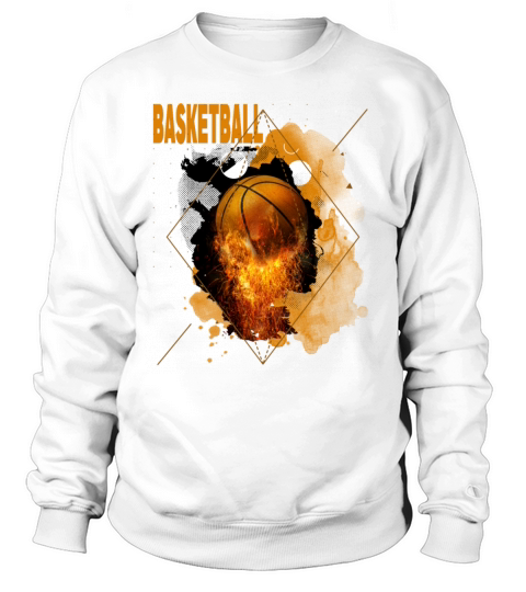 Basketball Fire Player Sports Fan Vintage Retro Sweatshirt Unisex