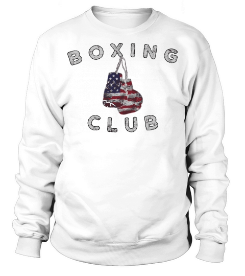 Boxing Club Vintage Us Flag Boxing Gloves Sweatshirt Unisex