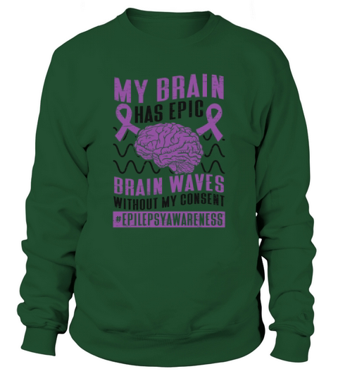 Brain Brainwaves Purple Ribbon Epileptic Epilepsy Sweatshirt Unisex