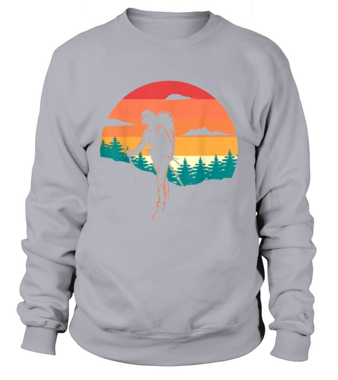 Hiking Hiker Vintage Retro Sunset Sweatshirt Unisex