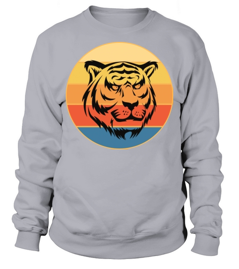 Tiger Big Cat Vintage Retro Sunset Sweatshirt Unisex