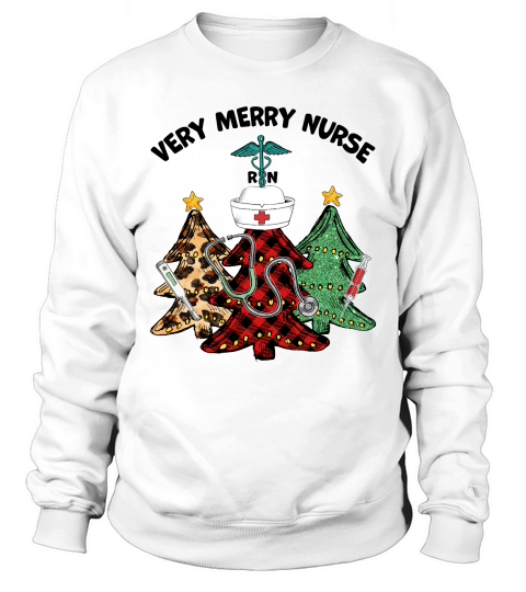 Very Merry Nurse Christmas Tree Sweatshirt Unisex