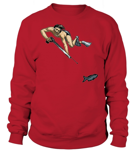 Vintage Spearfishing Freediving Diver with Fish Sweatshirt Unisex
