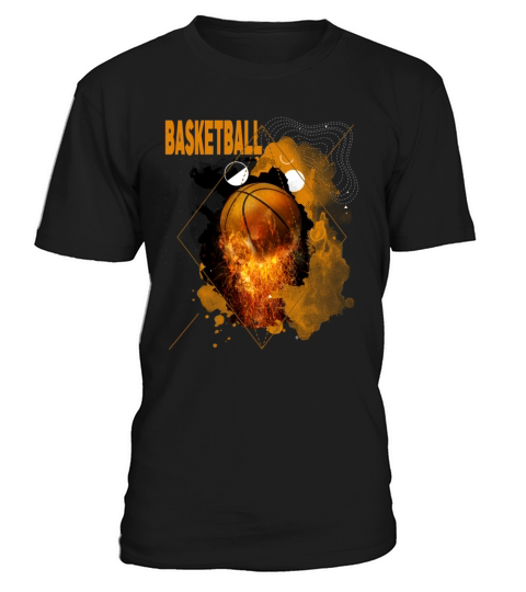 Basketball Fire Player Sports Fan Vintage Retro T-Shirt Unisex
