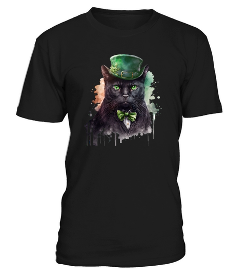 Gangster Black Cat St Patricks Day T-Shirt Unisex