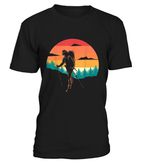 Hiking Hiker Vintage Retro Sunset T-Shirt Unisex