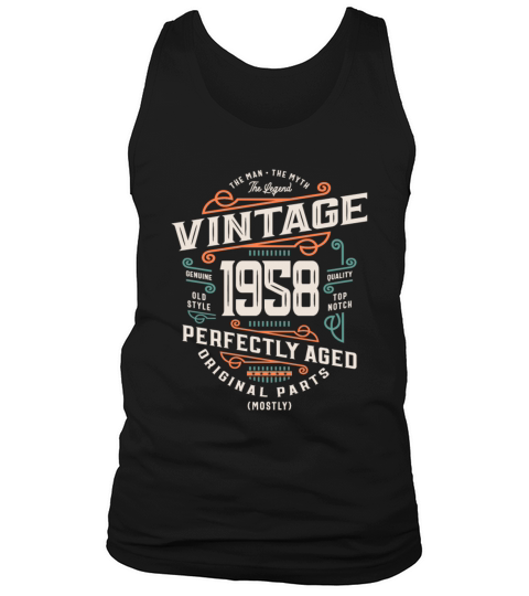 65 Years Old Vintage 1958 Man Myth Legend 65th Tank Top Unisex