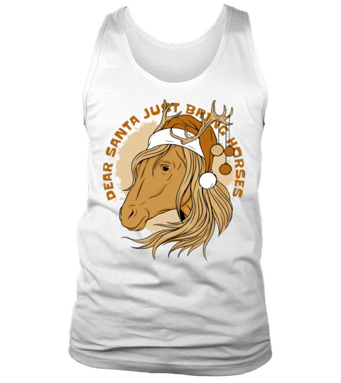 Merry Christmas Funny Santa Claus Horses Quotes Tank Top Unisex