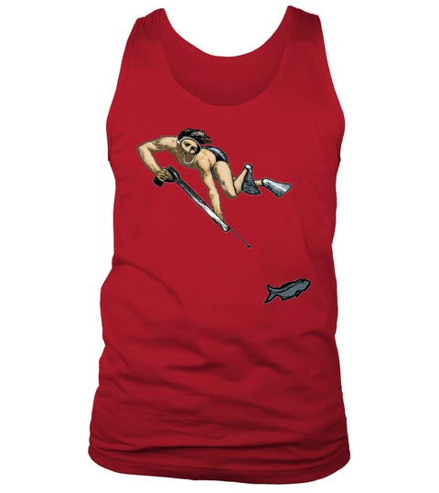 Vintage Spearfishing Freediving Diver with Fish Tank Top Unisex