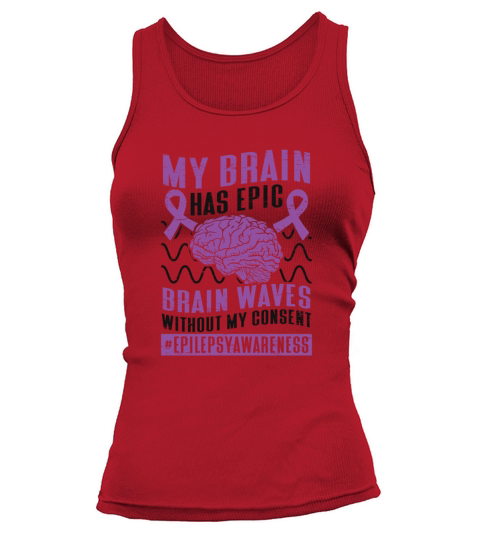 Brain Brainwaves Purple Ribbon Epileptic Epilepsy Tank top Woman