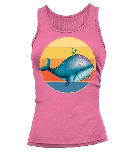 Cute Kawaii Whale Retro Sunset Vintage Ocean Tank top Woman
