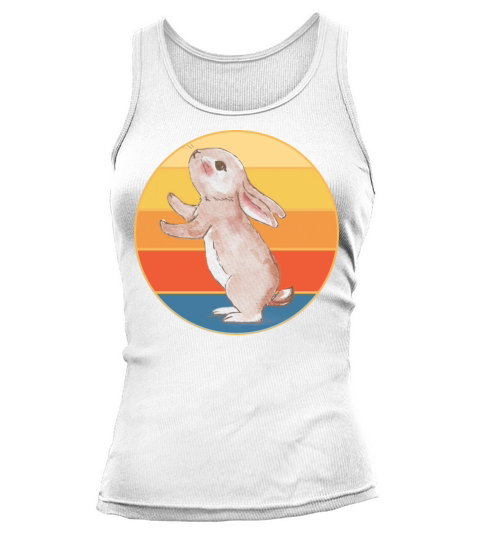 Cute Rabbit Bunny Retro Sunset Vintage Animal Pet Tank top Woman