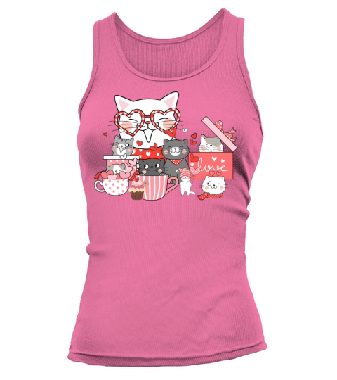 Cute vintage Valentines Day cats in gift boxes an Tank top Woman