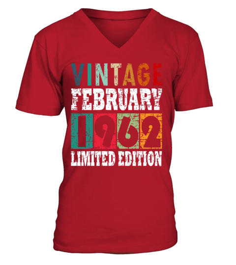 1962 February vintage V-Neck T-shirt