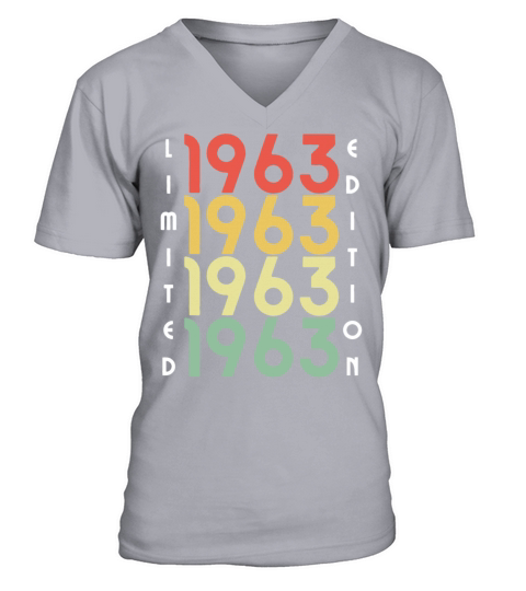60 Years Vintage 1963 Retro 60th Birthday V-Neck T-shirt