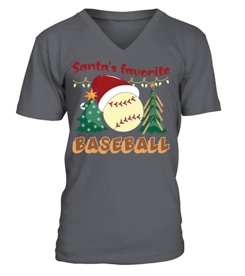 Christmas Sport Christmas Santas Favorite Baseball V-Neck T-shirt