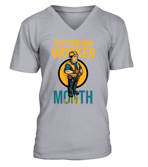 Construction Worker Of The Month Funny Gift V-Neck T-shirt