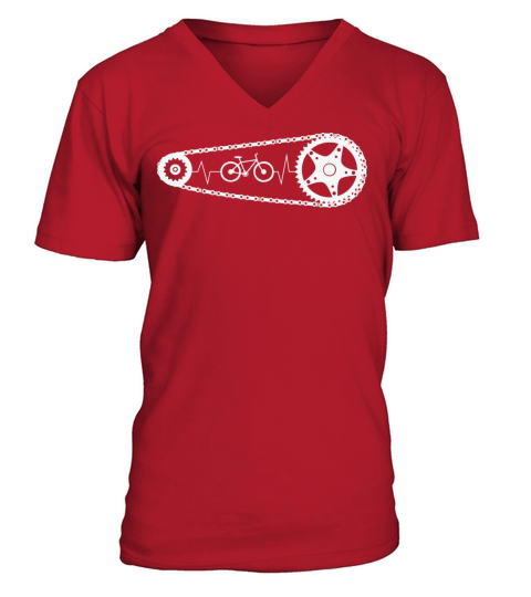Cyclists Heartbeat V-Neck T-shirt