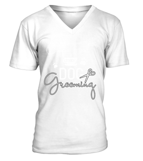 Dog Grooming Coffe Dog Groomer Outfit Pet Care Gif V-Neck T-shirt