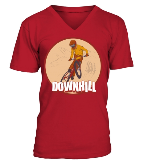 downhill down mountain biking vintage style V-Neck T-shirt