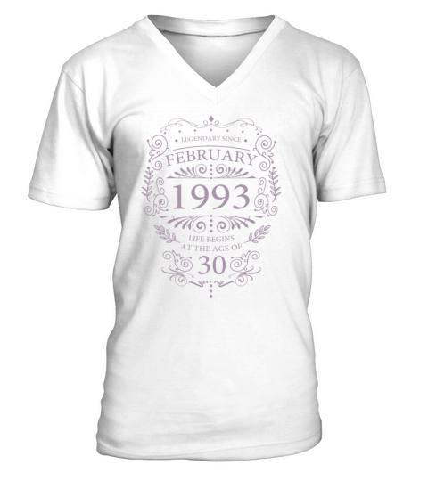 Legendary since February 1993 Vintage birthday 30 V-Neck T-shirt