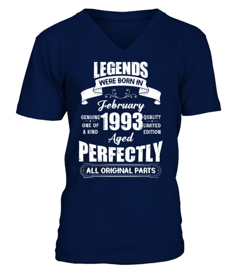 Legends Were Born In February 1993 Birthday V-Neck T-shirt