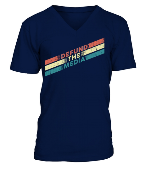 No Fake News Political Protest Slogan Vintage Retr V-Neck T-shirt