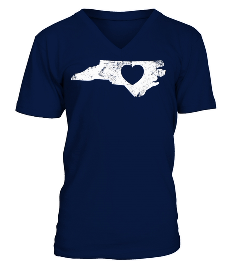 North Carolina Heart Nc Usa Vintage Men Women V-Neck T-shirt