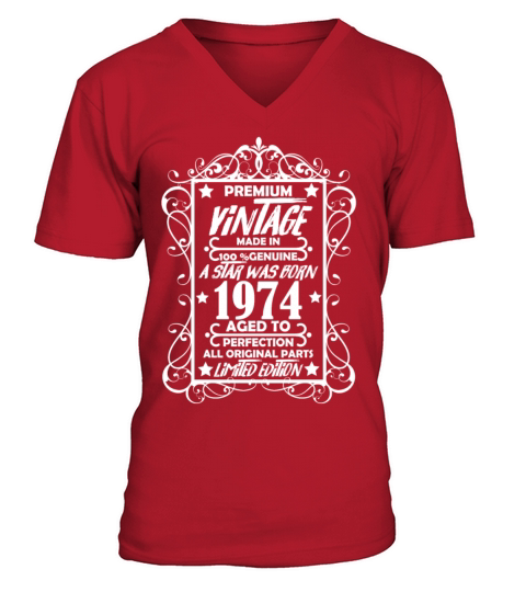Premium Vintage 1974 V-Neck T-shirt